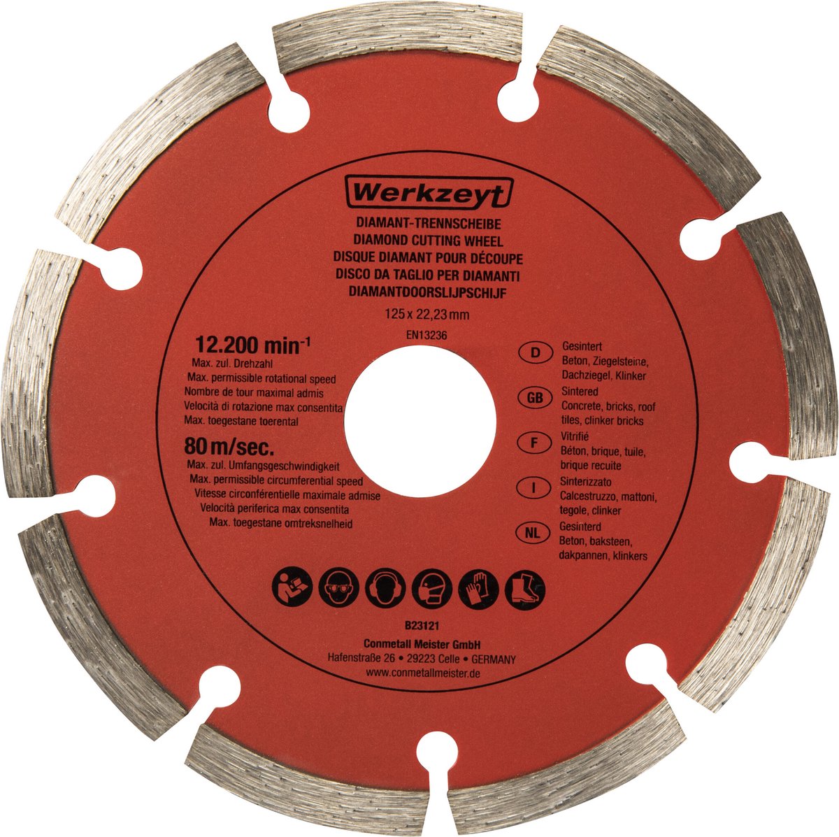 Werkzeyt Diamantslijpschijf Beton – 125 mm – Universeel