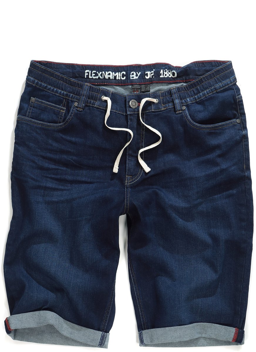 JP 1880 - Heren - Bermuda FLEXNAMIC® - Blauw denim - Maat 64