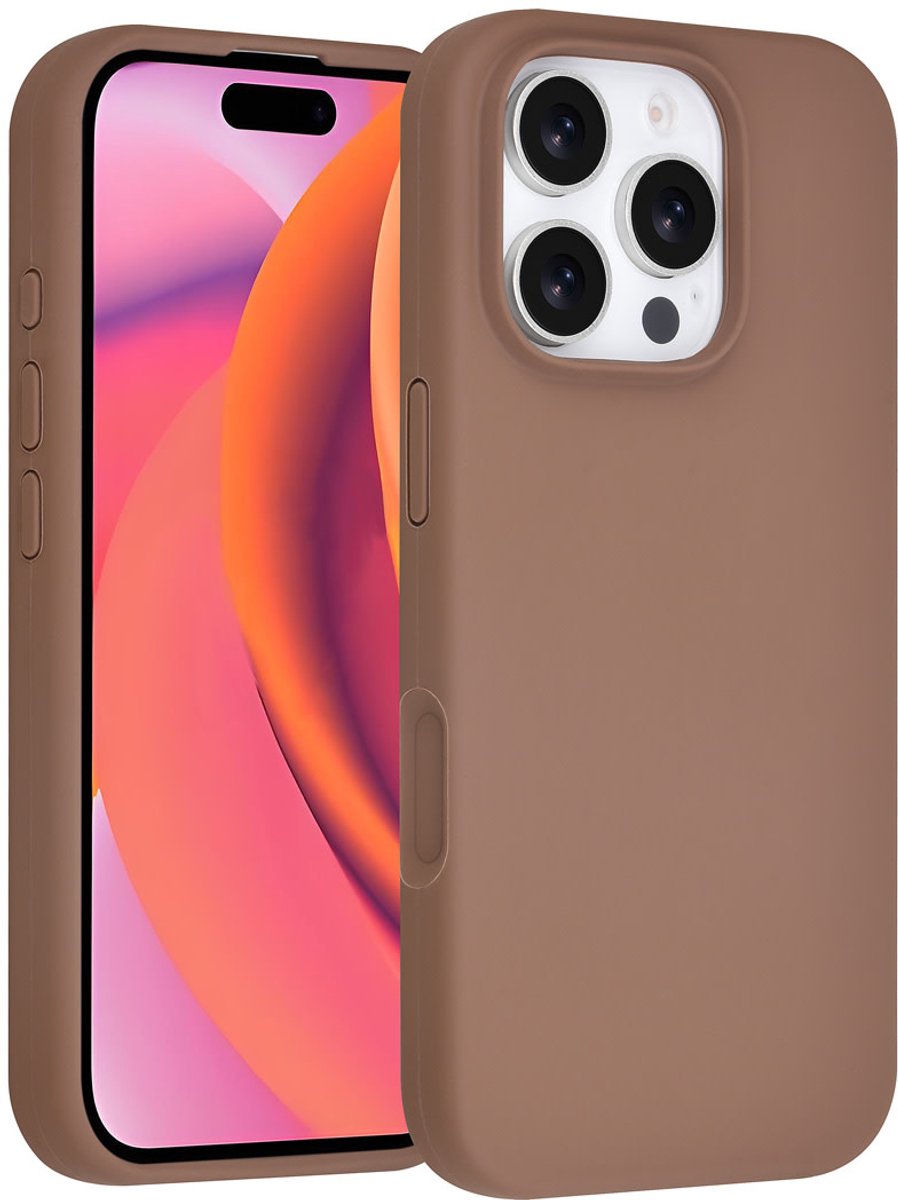 TUNIQ telefoonhoesje voor Apple iPhone 16 Pro - Siliconen backcover - Bruin