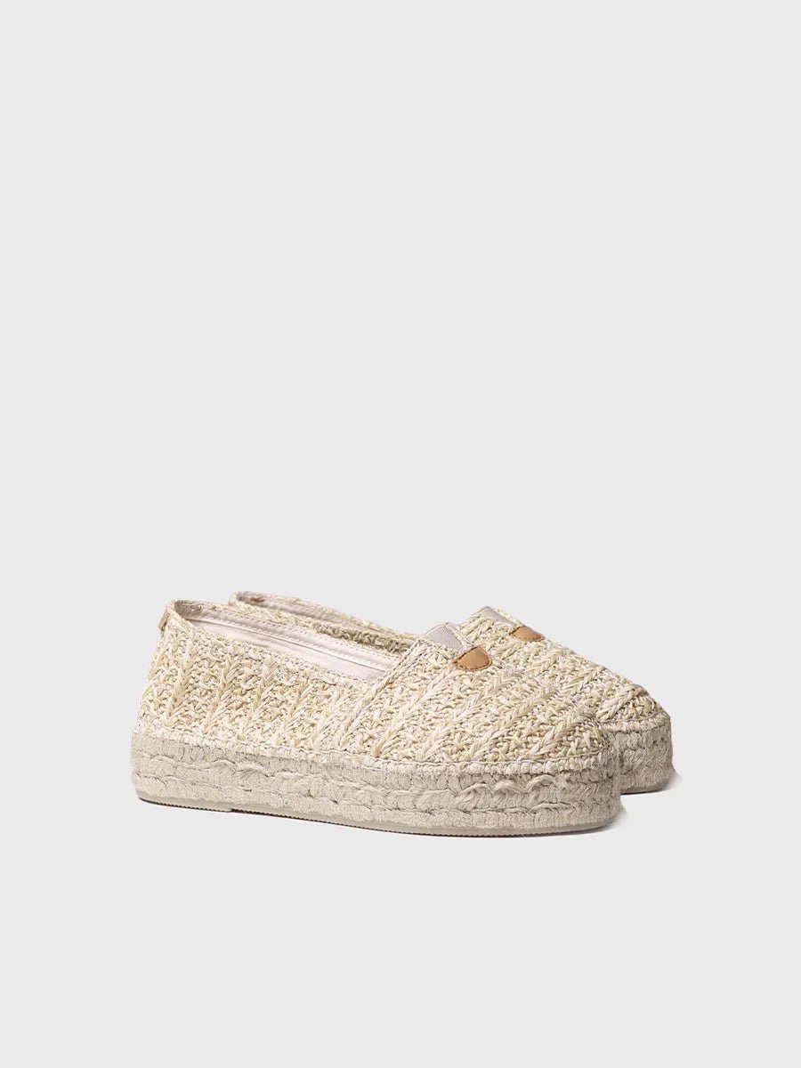 Platte damesespadrille van raffia | ARLET-NZ