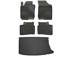Frogum Voordeelset - Automatenset No.77 + Dry Zone Kofferbakmat - Geschikt voor Hyundai i30 I Hatchback (2007-2012) - Met thuiskomertje - TPE Rubber - Geurloos - Zwart