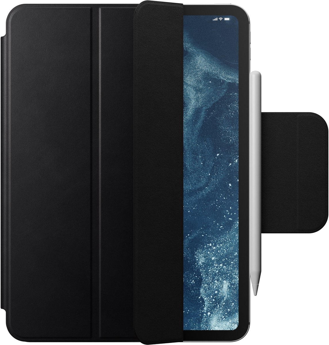 Nomad Lederen Folio Hoesje iPad Pro 11 (M4-M5) – Smart Wake & Sleep Functionaliteit – Hecht Magnetisch aan iPad – Volnerf, Duurzaam Verkregen Leder - Zwart