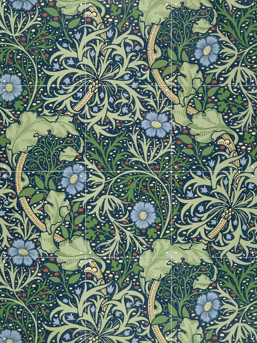 IXXI Seaweed, William Morris & Victoria and Albert Museum - 60 x 80 cm - Gratis ophangtool - Grote wanddecoratie en posters - Kleurrijk, Illustraties