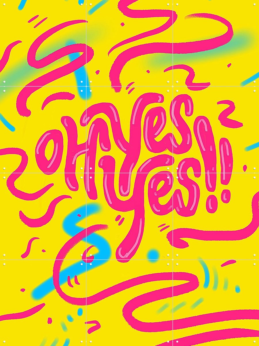 IXXI Oh Yes Oh Yes, Pop-art by Tadej - 60 x 80 cm - Gratis ophangtool - Grote wanddecoratie en posters - Grafisch Ontwerp, Illustraties, Kleurrijk