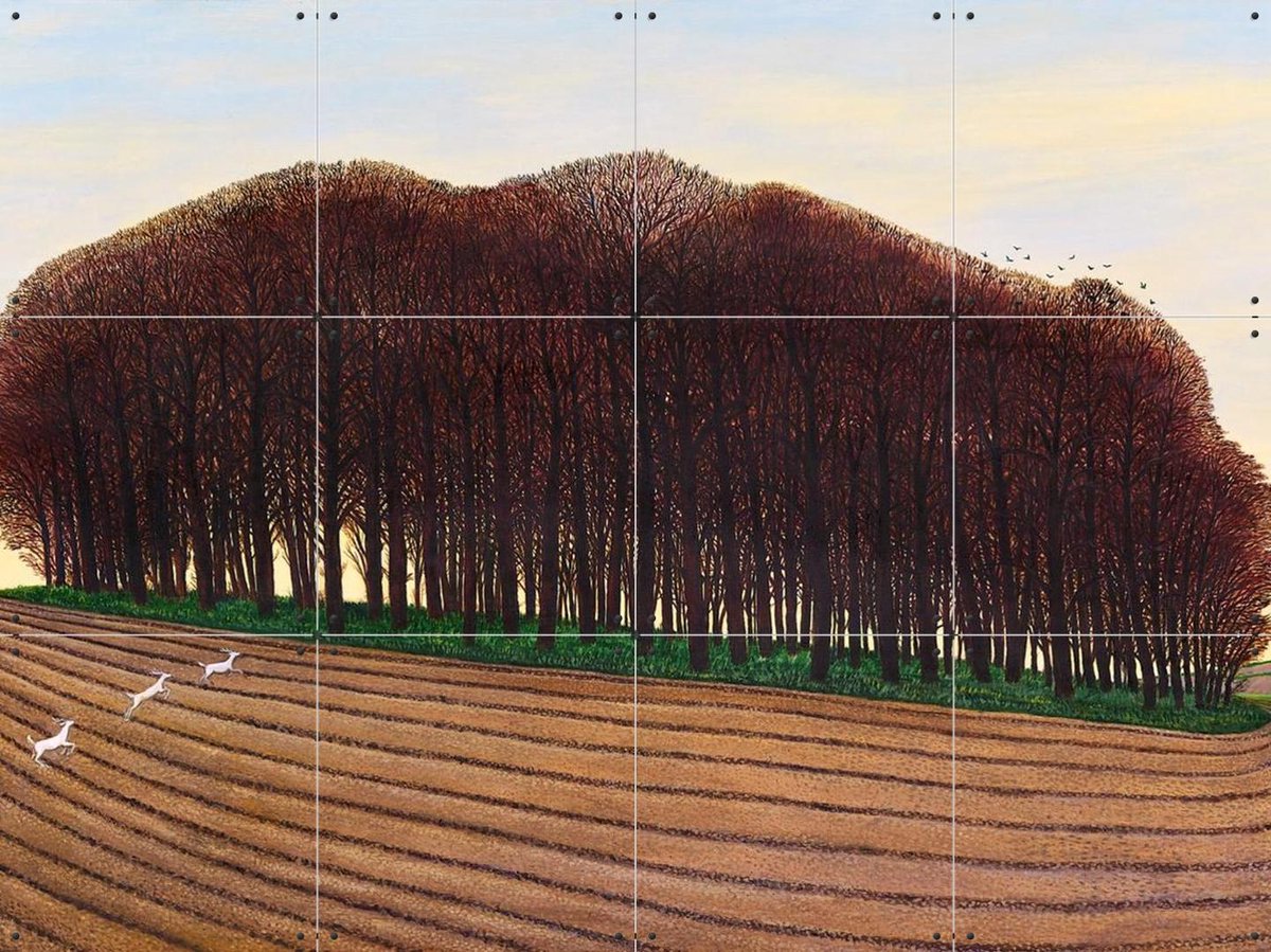 IXXI Dorset Clump of Trees, Liz Wright & Bridgeman Images - 80 x 60 cm - Gratis ophangtool - Grote wanddecoratie en posters - Naturalisme, Woonkamer
