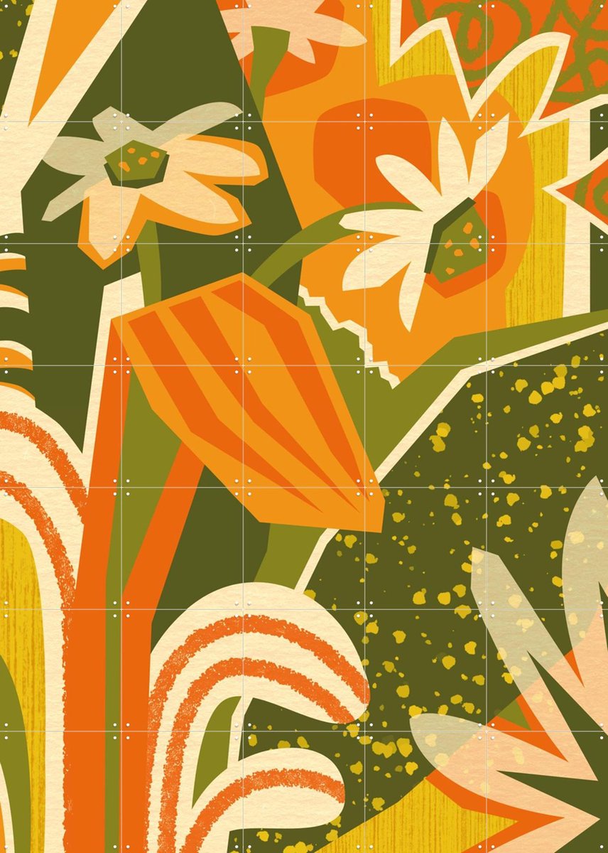 IXXI Handful Of Daisies, Megan Gallagher - 100 x 140 cm - Gratis ophangtool - Grote wanddecoratie en posters - Kleurrijk, Fantasierijk, Grafisch
