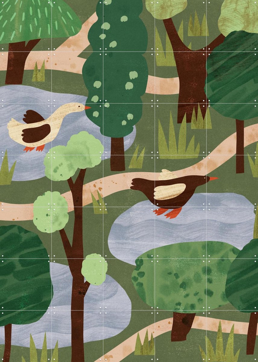 IXXI In the Park, Lotte Dirks - 100 x 140 cm - Gratis ophangtool - Grote wanddecoratie en posters - Grafisch Ontwerp, Digitale Kunst, Speels