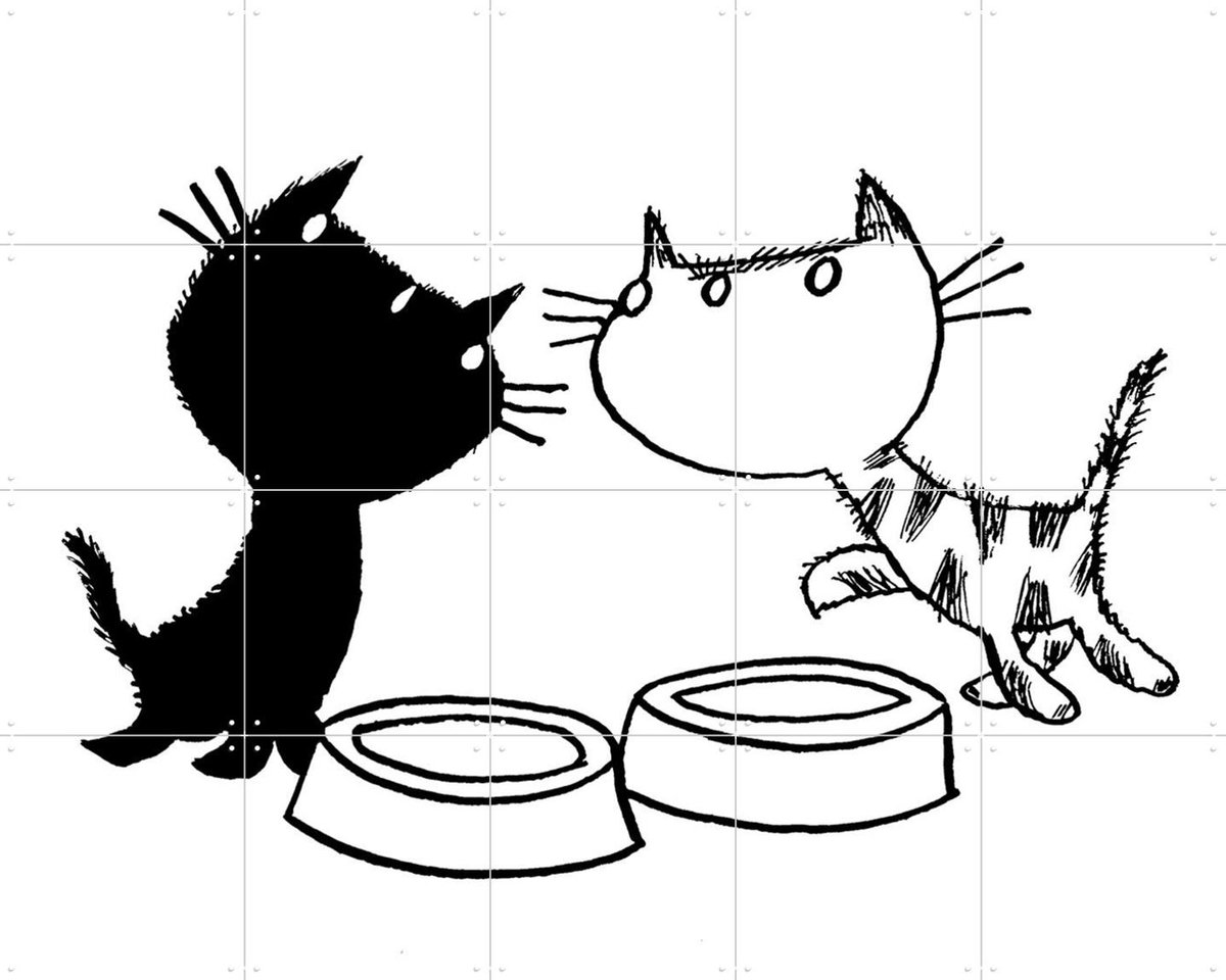 IXXI Pim & Pom 13, Fiep Westendorp - 100 x 80 cm - Gratis ophangtool - Grote wanddecoratie en posters - Speels, Illustraties, Line art, Cartoonesk