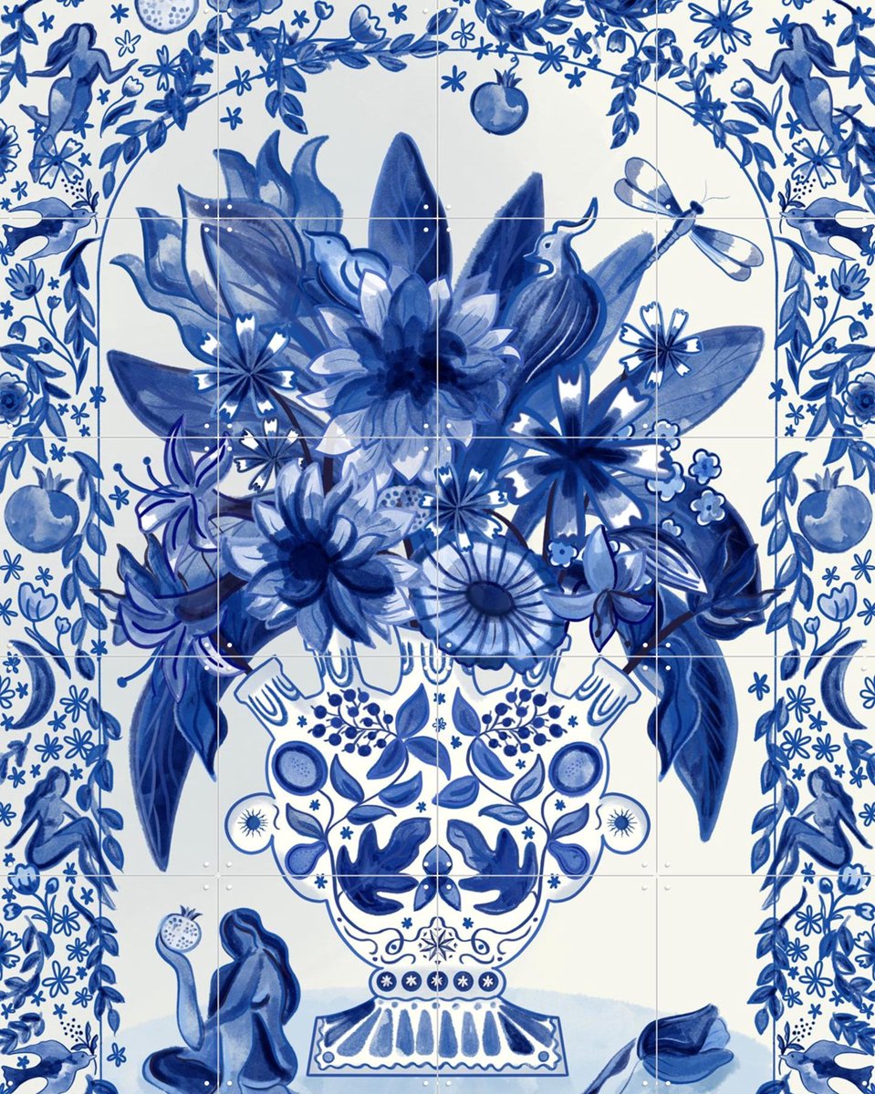 IXXI Tile Panel, Mirjam de Ruiter & Rijksmuseum 2.0 - 80 x 100 cm - Gratis ophangtool - Grote wanddecoratie en posters - Illustraties, Decoratieve