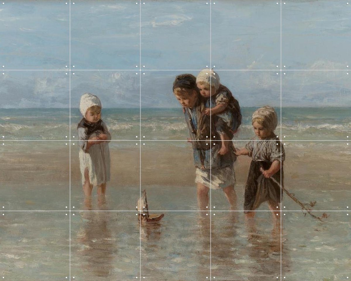 IXXI Kinderen der zee, Jozef Israëls & Rijksmuseum - 100 x 80 cm - Gratis ophangtool - Grote wanddecoratie en posters - Impressionisme, Realisme