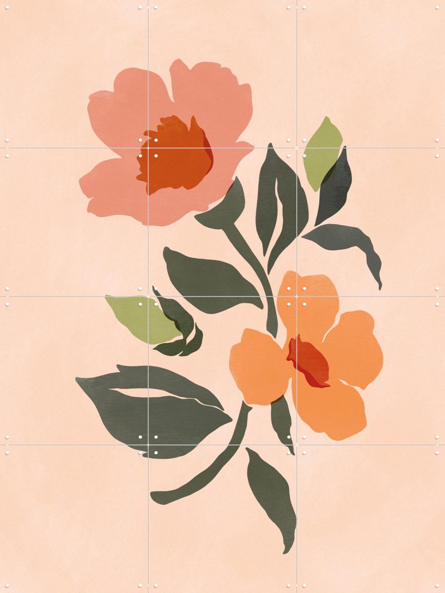 IXXI Spring Flowers, Sacrée Frangine - 60 x 80 cm - Gratis ophangtool - Grote wanddecoratie en posters - Speels, Illustraties, Woonkamer, Botanisch