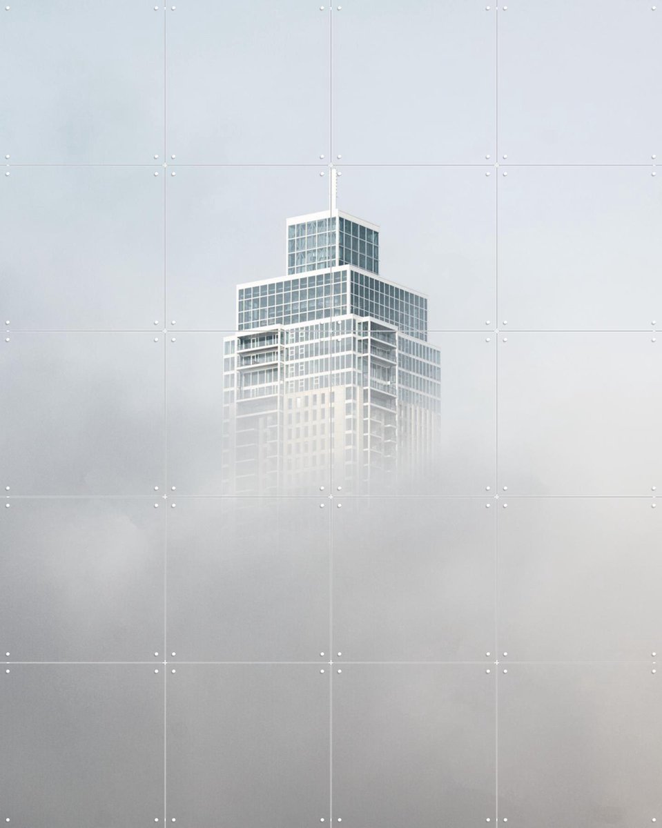 IXXI Zalmhaventoren, Teun de Leede & Kunst in Kaart - 80 x 100 cm - Gratis ophangtool - Grote wanddecoratie en posters - Minimalisme, Fotografie
