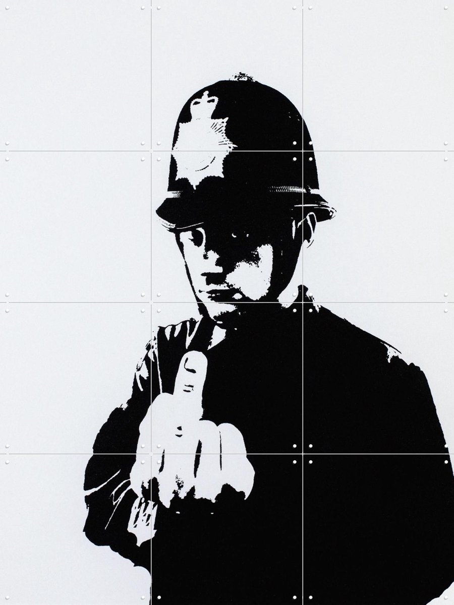 IXXI Rude Copper, Banksy - 60 x 80 cm - Gratis ophangtool - Grote wanddecoratie en posters - Pop art, Illustraties, Street art, Mancave, Woonkamer
