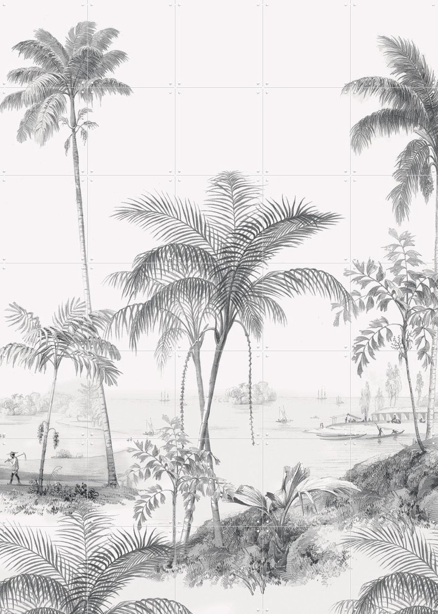 IXXI Exotic Palm, Creative Lab Amsterdam - 100 x 140 cm - Gratis ophangtool - Grote wanddecoratie en posters - Naturalisme, Illustraties, Woonkamer