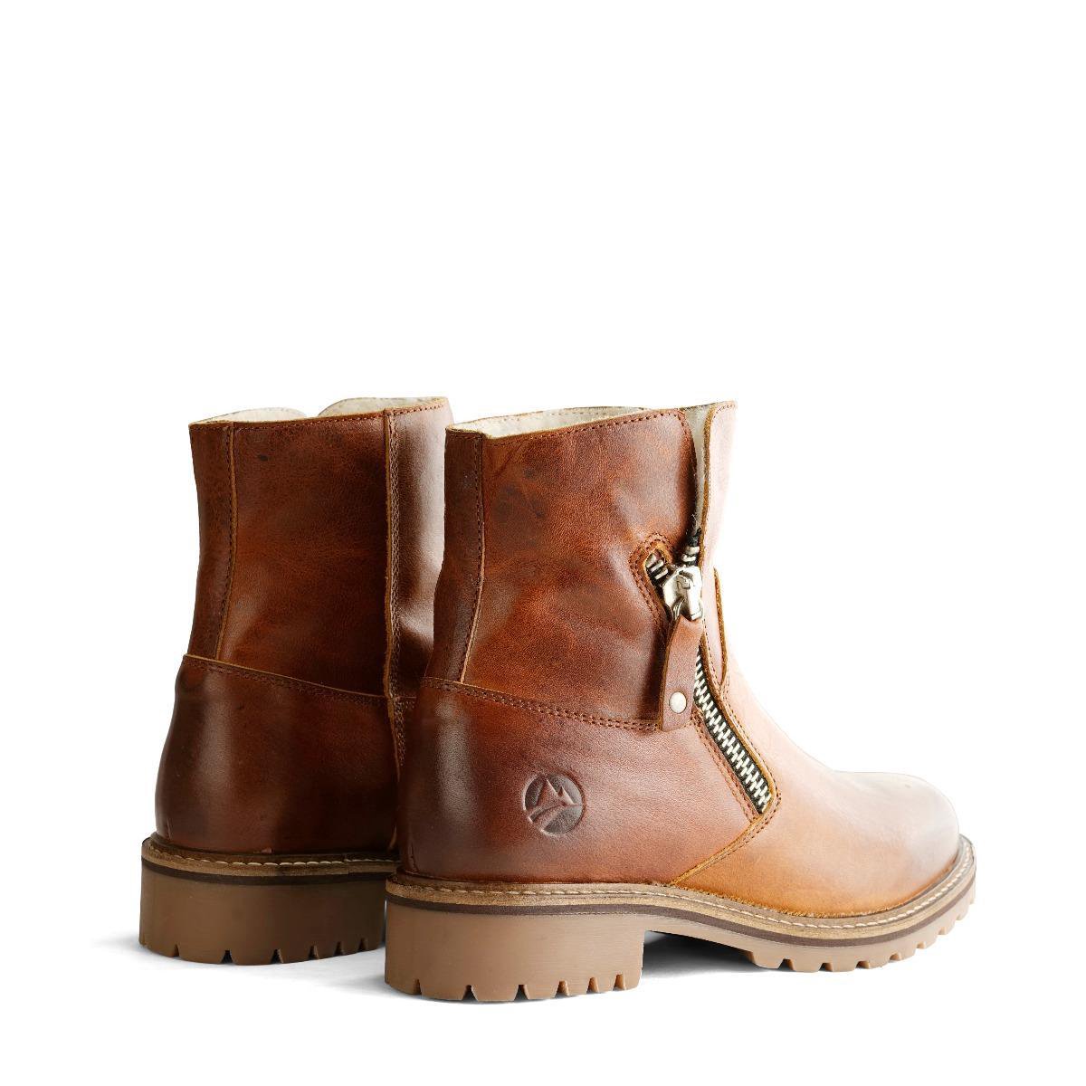 Travelin' Vartae Stoere leren enkellaars Dames Wol gevoerd Cognac Leer Maat 38 Travelin' Vartae Stoere leren enkellaars Dames Wol gevoerd Cognac Leer Maat 38