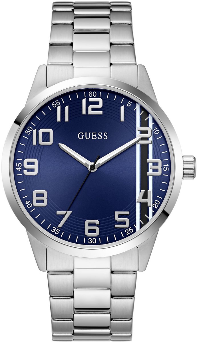 Guess Speedometer Quartz Analoog Horloge Zilver Kleur Kast: 100% Gerecycled Staal | Armband: 100% Roestvrij Staal 44 mm U1468G1M, U1468G3M