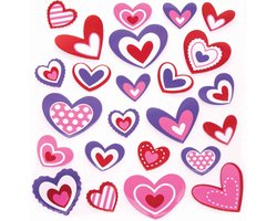 Foam stickers hartjes 200 stuks – 25 designs voor Valentijnscadeaus en knutselen