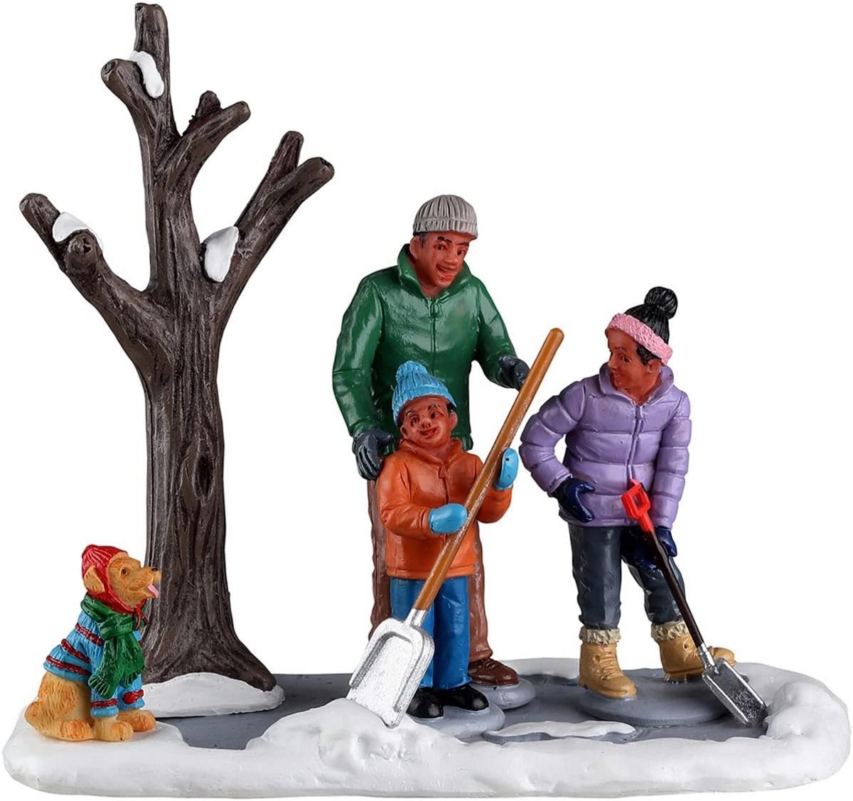 Miniatuur Figuur: Man Sneeuw Ruimend voor Kerstdorp