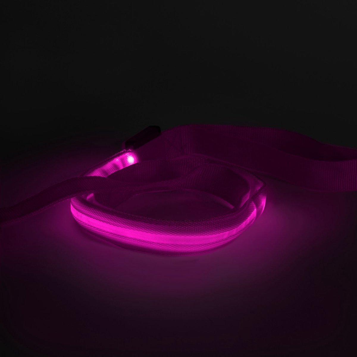 Hondenriem met LED Verlichting – Veiligheidslijn voor Hond – Verlichte Hondenriem – 120 cm – Roze [60026B]