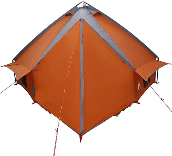 vidaXL - Teepee - Tent - voor - 6 - Personen - 6-persoons - Grijs - en - Oranje — afbeelding 4