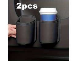 autodeur bekerhouders en telefoonhouders, PU-lederen auto bekerhouder, opbergbox, bekerhouder achterin, auto-interieur organizer om uw auto netjes te houden, Geschikt voor alle voertuigen (sedans, SUV's, vrachtwagens, bestelwagens)