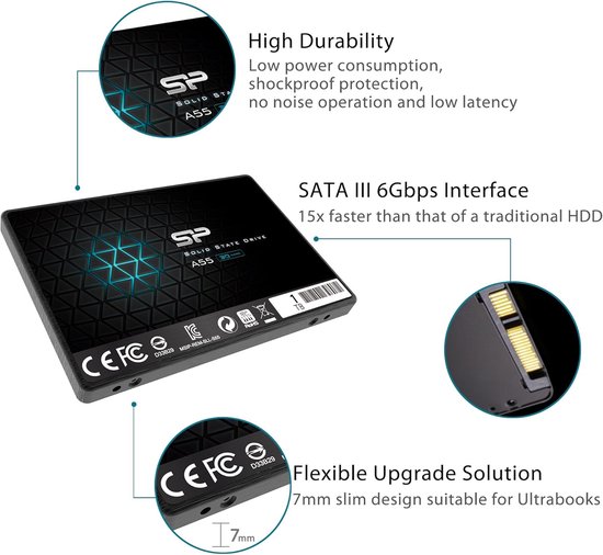 Interne SSD - Opslagstation - Snelle Gegevens - SLC Cache Technologie - 1 TB - Zilver — afbeelding 3