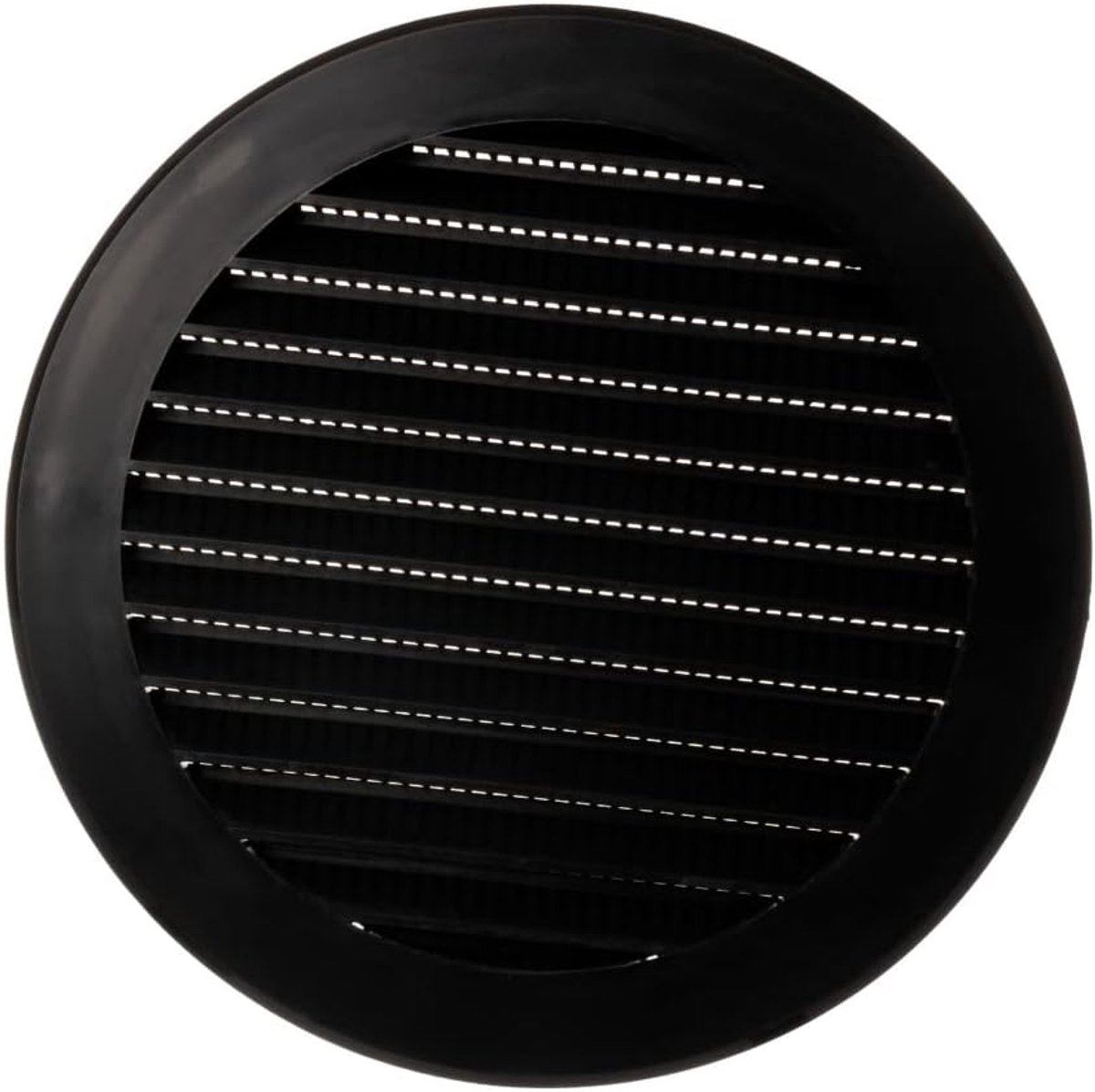 Rond Ventilatie Rooster 125mm met Insectenhor - Zwart