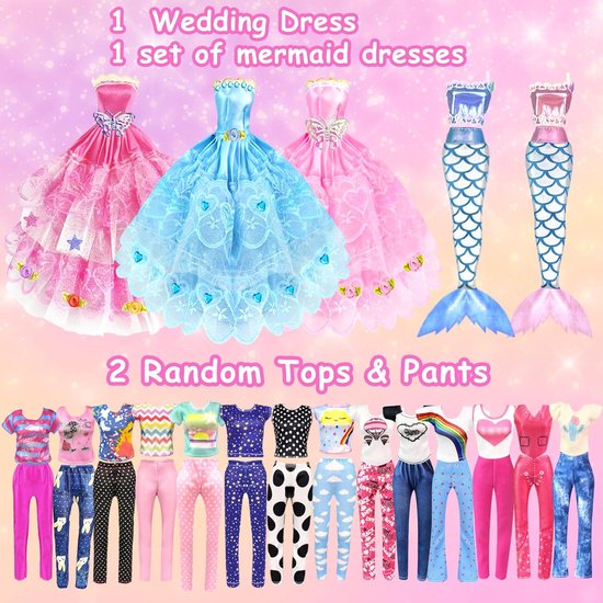 76-delige Set Poppenkleding en Accessoires met Kleerhanger voor 11,5 Inch Pop van Merkloos — afbeelding 3