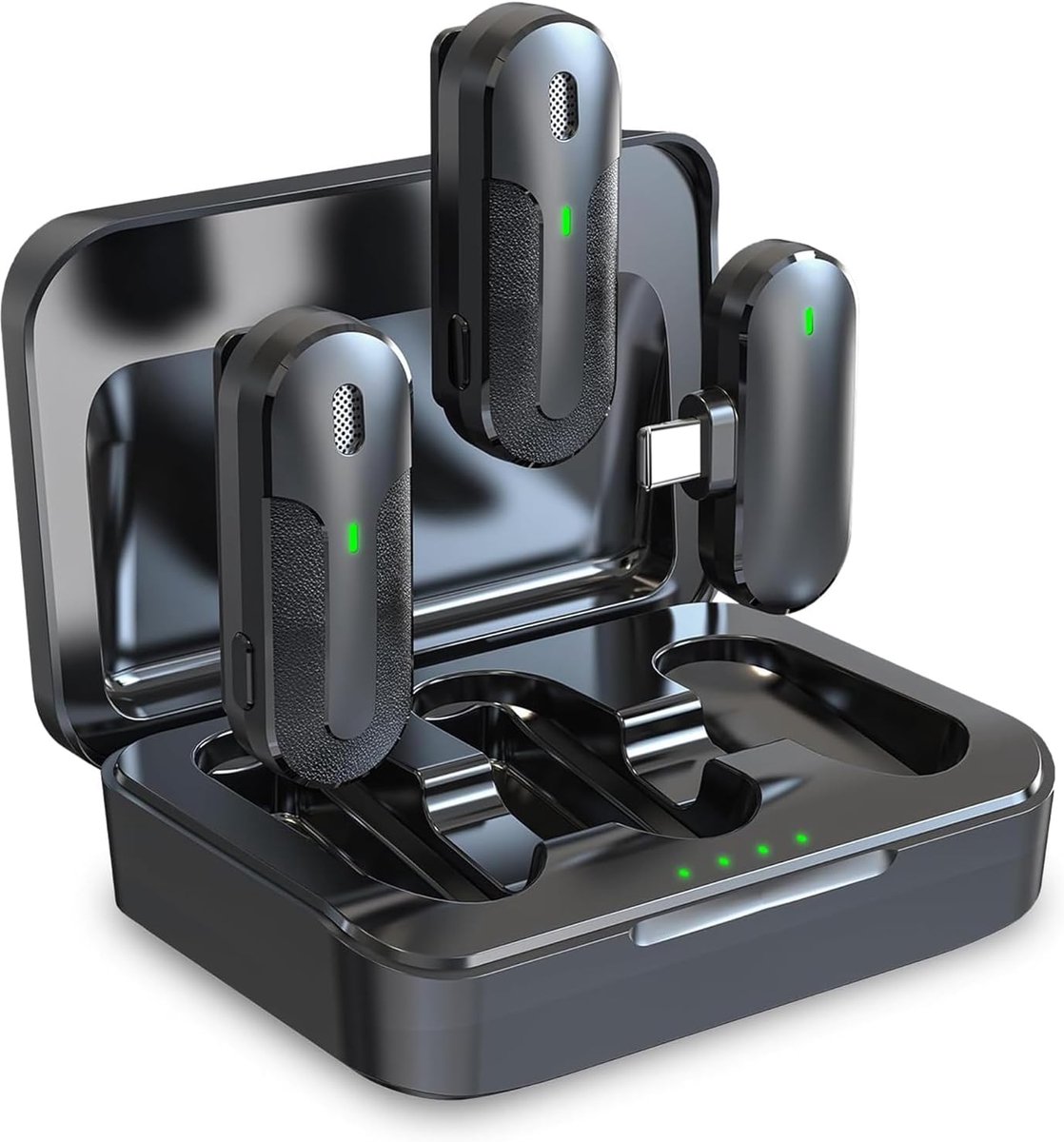 Draadloze Lavalier Microfoon Set (2 stuks) met Noise Cancelling en USB-C Ontvanger