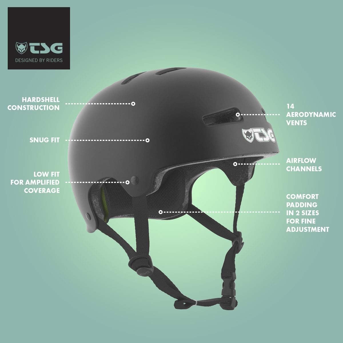 Evolution Bowl Helm - ABS Hardshell, EPS Schokdemping, Gepatenteerd Low Fit, Verstelbare Kinriem, 14 Ventilatieopeningen