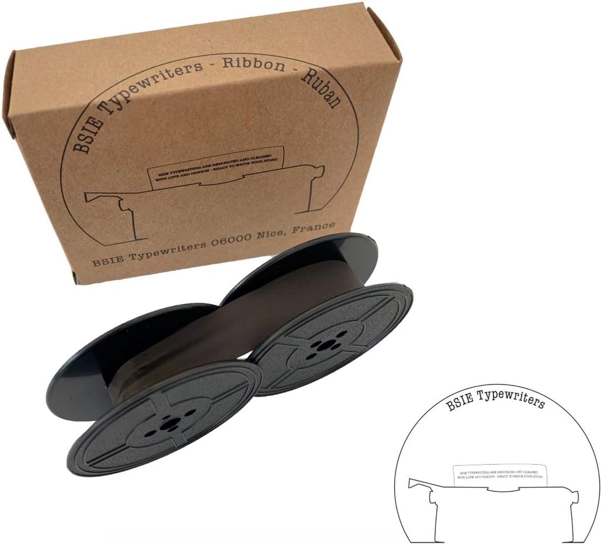 Zwart tekstmachine lint