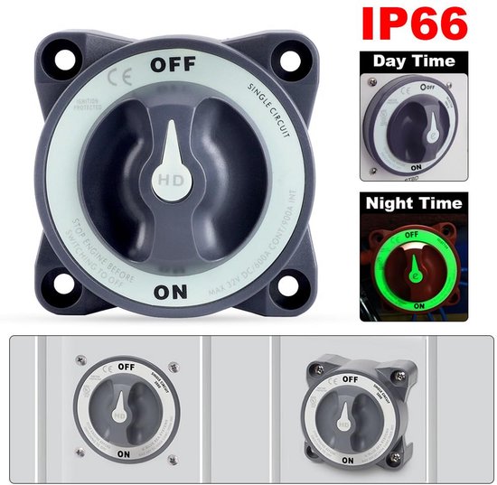 Waterdichte 600A Hoofdschakelaar voor Accu - Isolator AAN/UIT voor Boot ...
