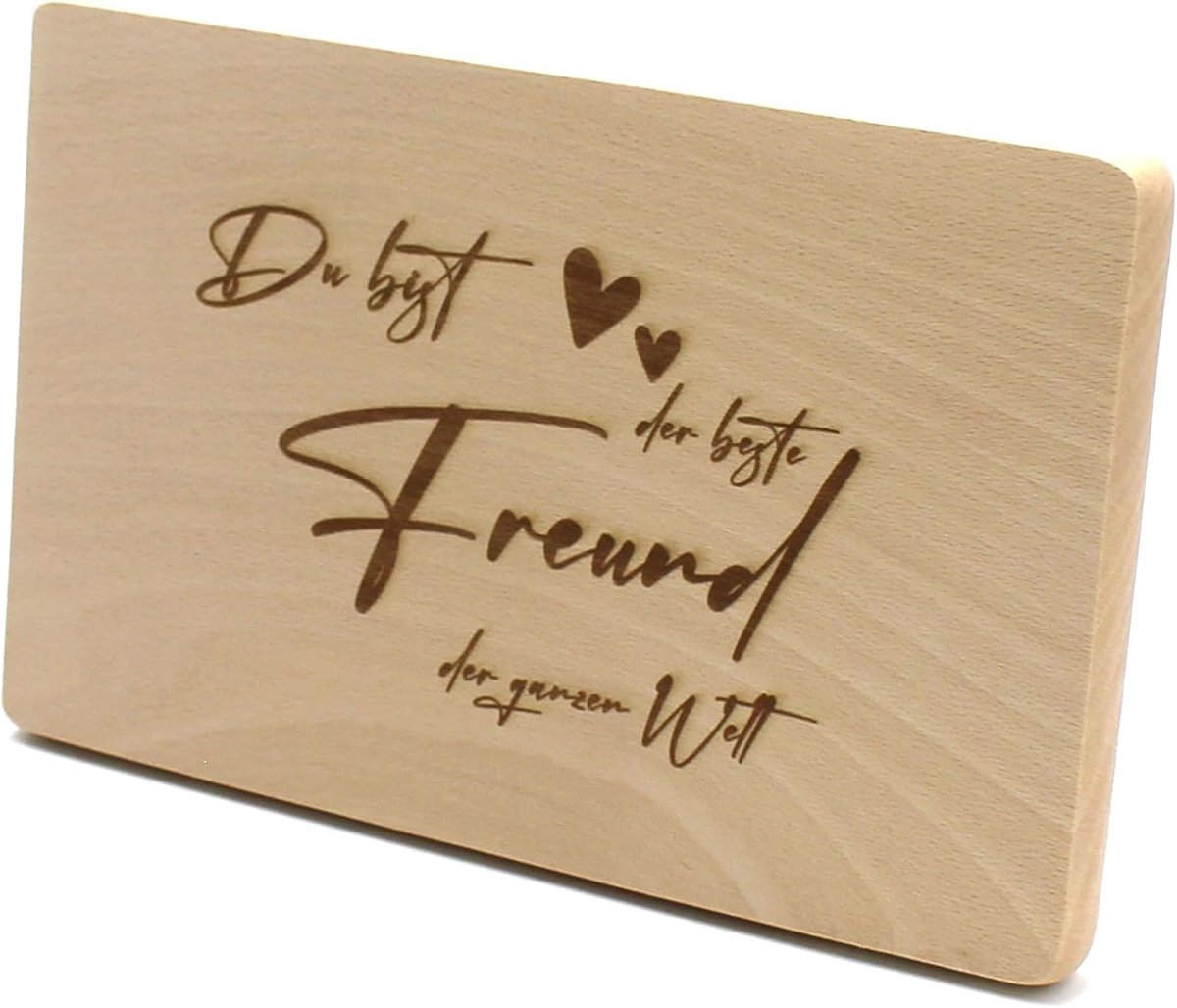 Houten Dienblad voor Vriend – Ontbijtbord – Snijplank – Beukenhout