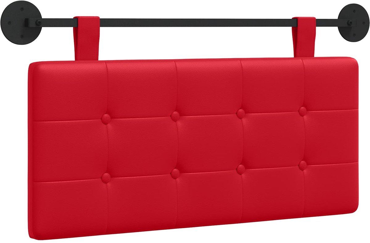 vidaXL - Hangend - hoofdbord - Rood - Kunstleer