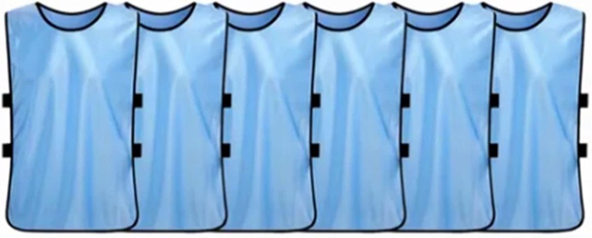 Trainingsvesten Voetbal - Team Oefenvesten - Wedstrijd Simulatie - Uitstekende Wateropname - 6 Stuks Pakket - Blauw