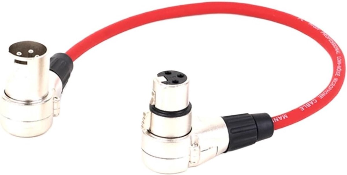 XLR Kabel - Microfoon Kabel - Audio Verbinding - Haakse Connector - 8 meter - Rood
