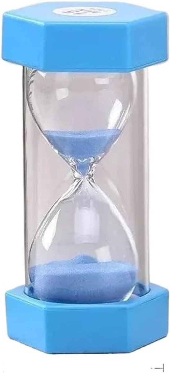 Zandloper Timer - Zandglas Keuken - Tijd Meten Spel - Decoratief Zanduurwerk - 6.5 x 13 cm - Blauw