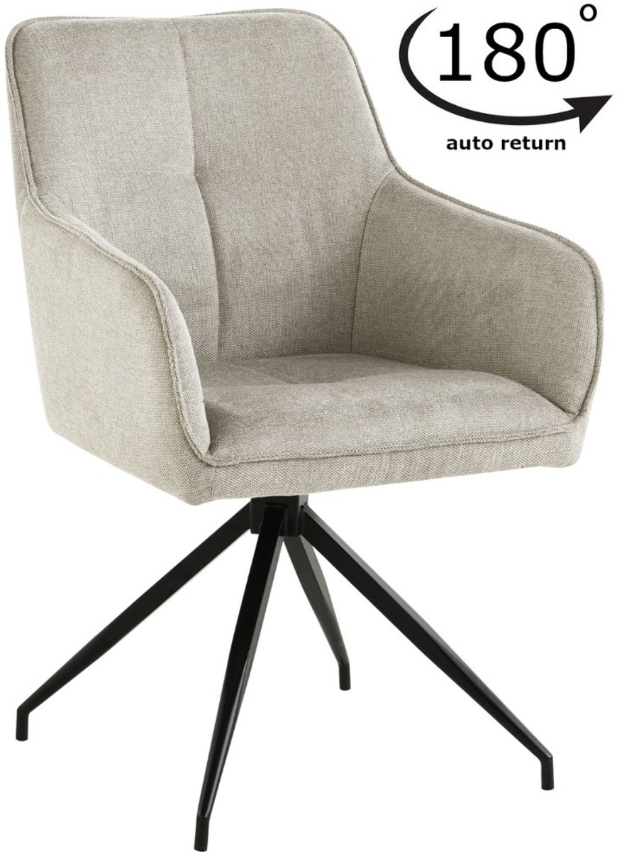 ExitoDesign ASTER - Bureaustoel - Beige Stof - Zwart Metalen Frame