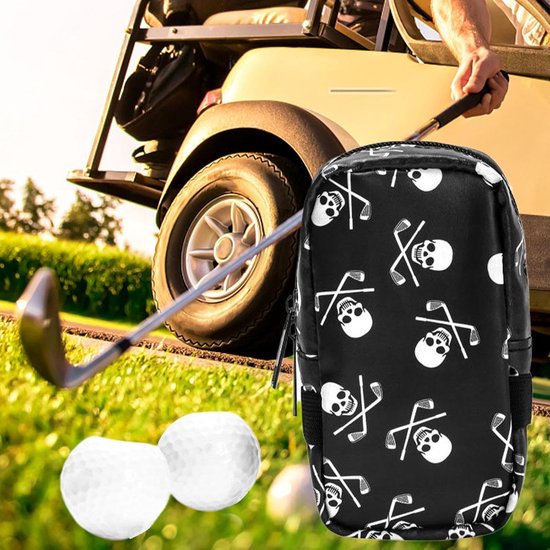 Golfbal Tasje - Golf Accessoires - Golf Training - Waterdicht PU Materiaal - 15x7x4.5 cm - Zwart — afbeelding 3