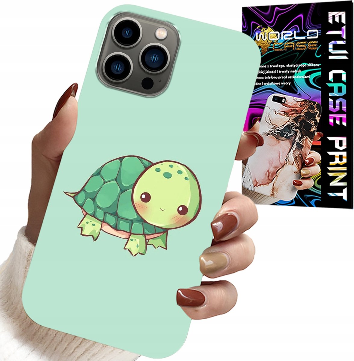 iPhone 12 Pro hoesje - Leuke schildpadjespatroon voor kinderen + glas