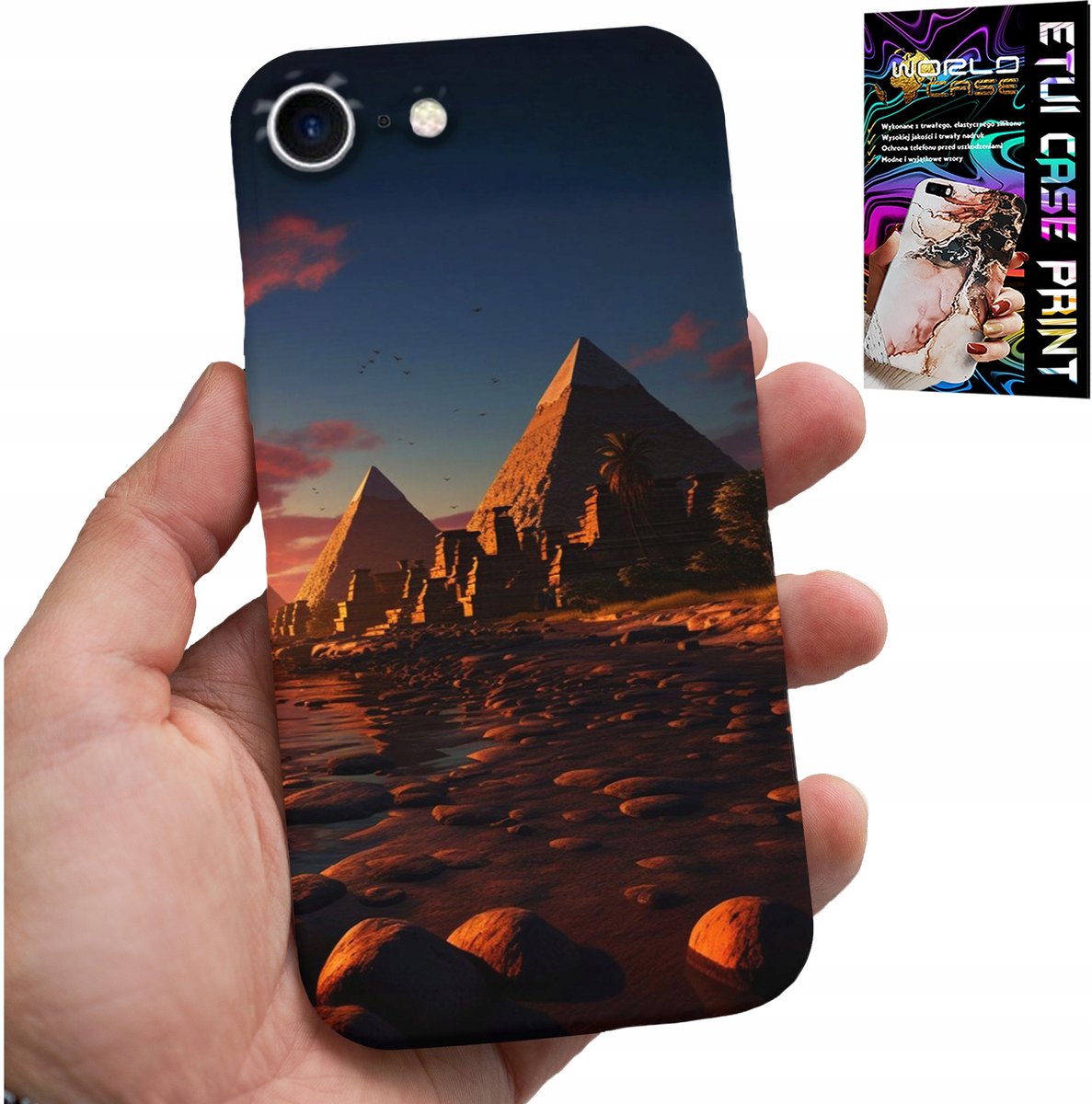 Hoesje voor iPhone 7 / 8 / SE2 - Piramides van Gizeh, Egypte, Sfinx, Farao