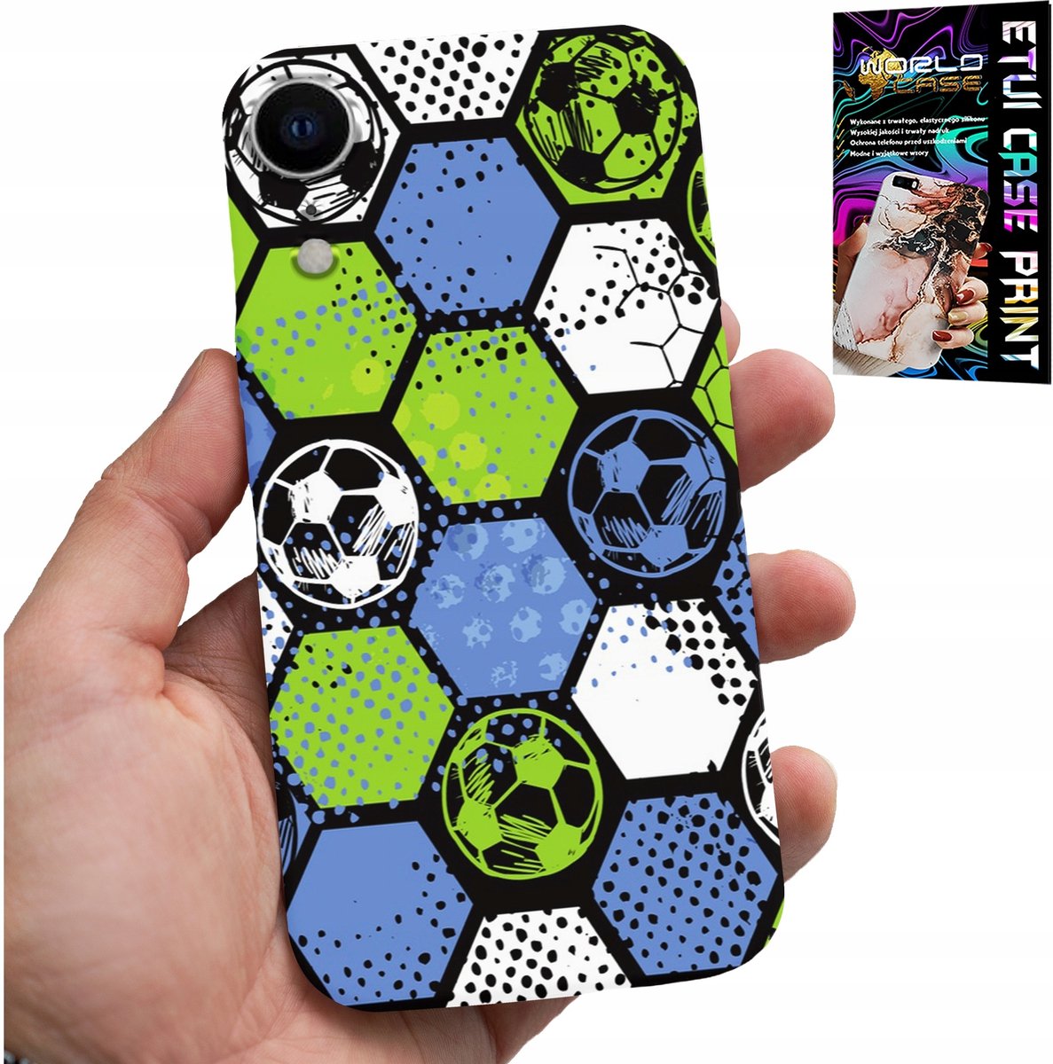 iPhone XR hoesje - Voetbal achtergrondpatroon