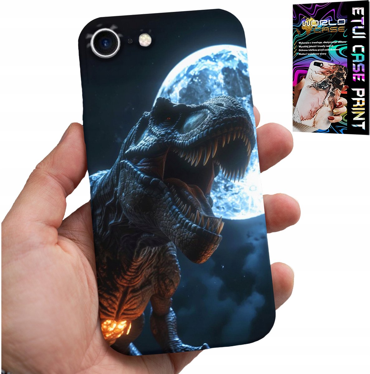 HOESJE VOOR IPHONE 7 / 8 / SE2 - DINO DINOSAURUS TYRANNOSAURUS COVER CASE