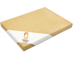 Vuurvaste Chamotteplaat - Hittebestendige Steen - Kachel Open Haard - Voedselveilig 1400°C - 40x30x2 cm - Chamotte Beige