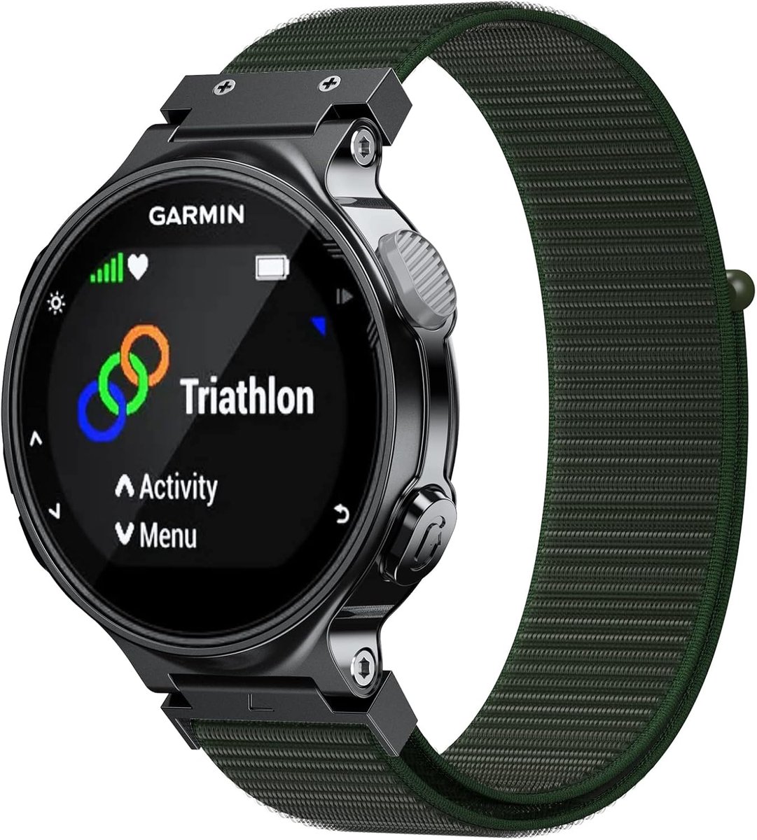Horlogeband Nylon - Textiel Polsband - Sport Activiteiten - Verstelbare Pasvorm - Zwart