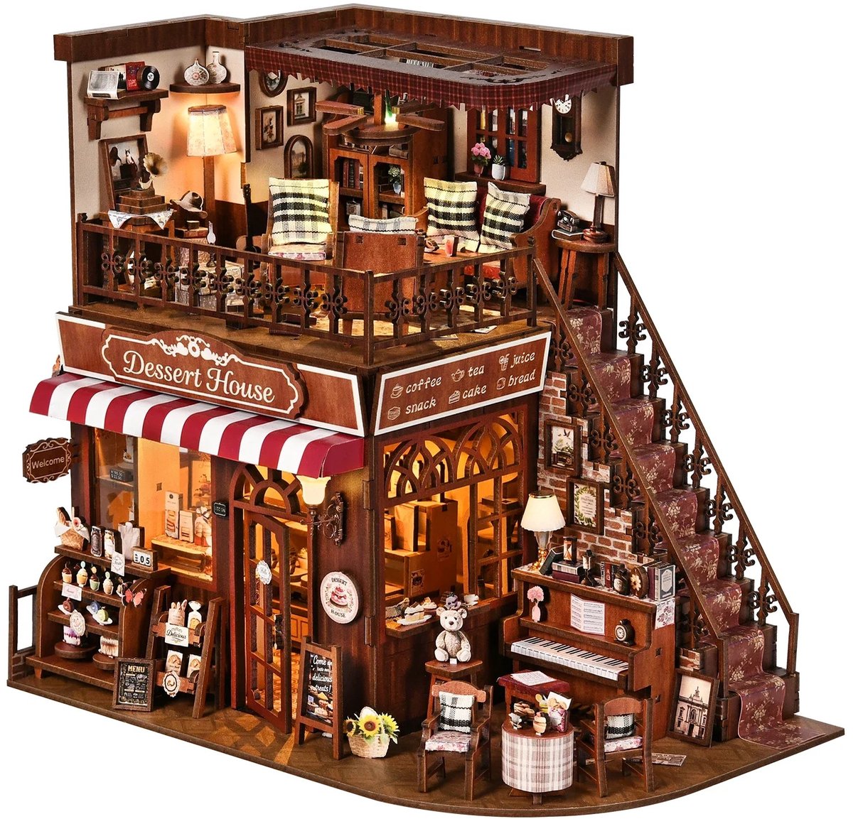 DIY miniatuurhuis book nook - Cute Cake Shop boekensteun bouwpakket