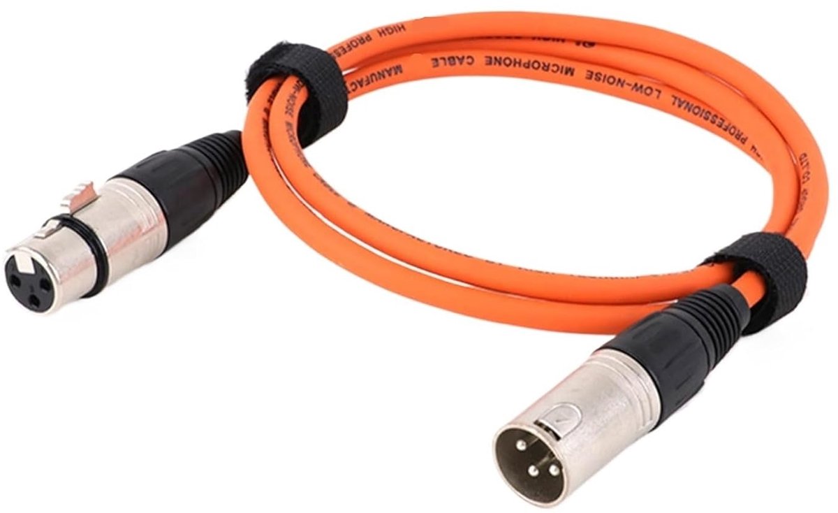 XLR Kabel - Microfoon kabel - Audio aansluiting - Symmetrische verbinding - 1 meter - Oranje