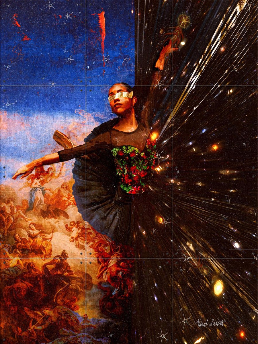 IXXI Dancing In Dimensions, Vineet Suresh - 60 x 80 cm - Gratis ophangtool - Grote wanddecoratie en posters - Kleurrijk, Fantasierijk, Surrealisme