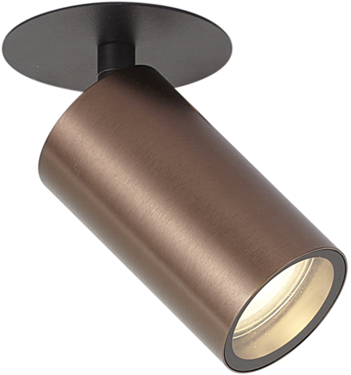 QAZQA chels - Moderne Plafondspot | Spotje | Opbouwspot - 1 lichts - Ø 80 cm - Brons - Buitenlamp,Garage / Kelder