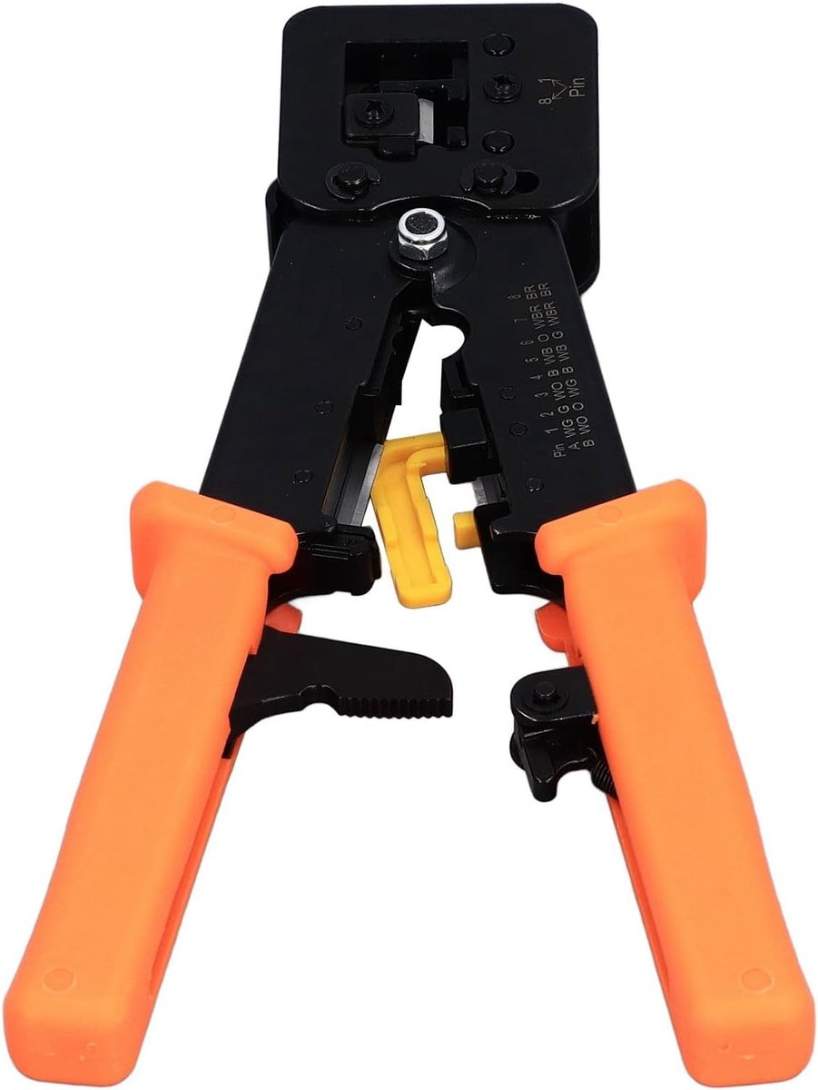 Krimptang Netwerk - Ethernet Kabel Tool - Netwerk Installatie - Alles-in-één Functie - 27cm Pakket - Zwart